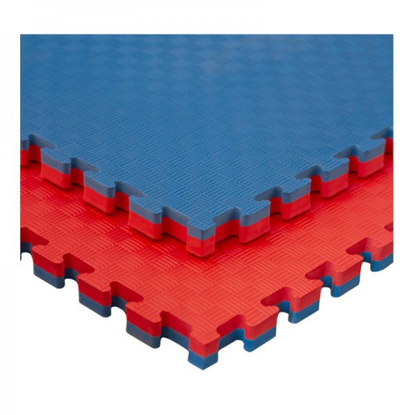 Puzzle Tatami Réversible Kinefis Bleu- Rouge (épaisseur 40 mm et texture cinq lignes)